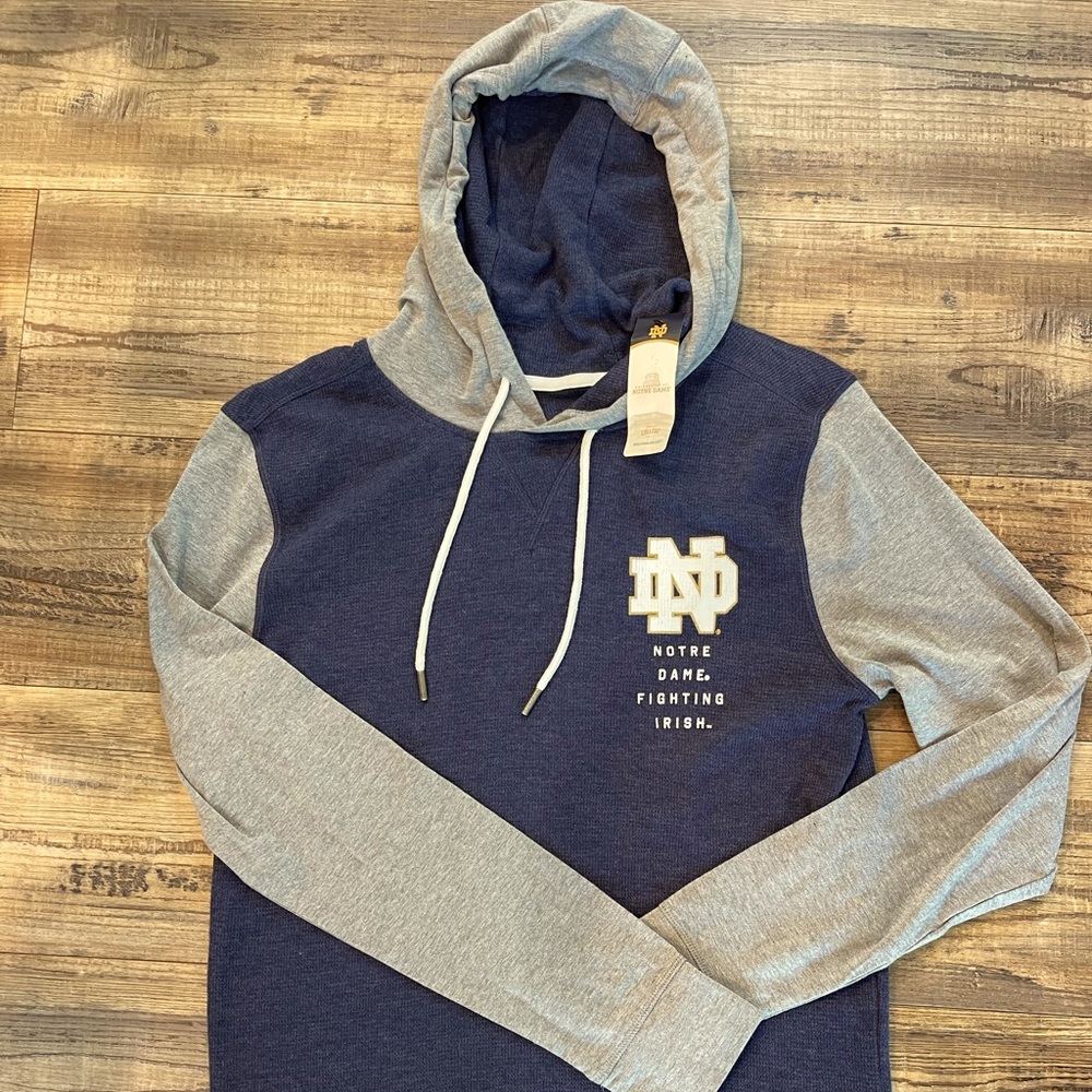 Notre Dame Fighting Irish Blue & Gray Under Armour Hoodie Men’s small loose fit
